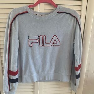 BABY BLUE FILA SET W/RED & WHITE DETAILS SZ SMALL